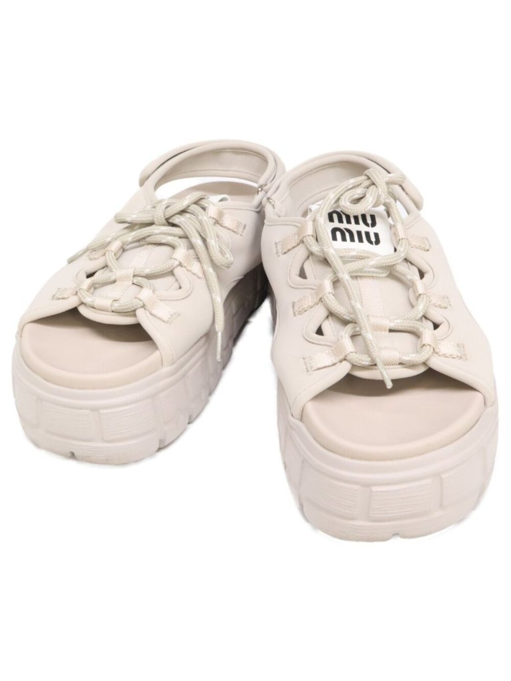 Miu Miu Lace Up Chunky Neoprene Sandals